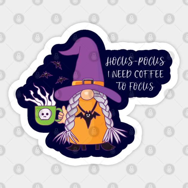 Hocus Pocus I Need Coffee To Focus Sticker by Scaryzz